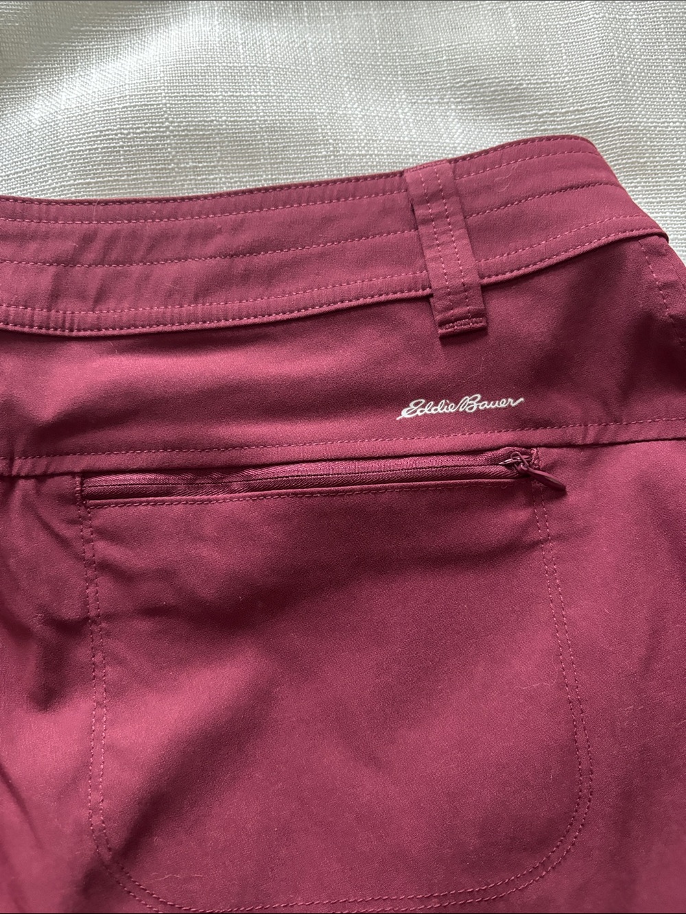 Eddie Bauer Burgundy Flat-Front Women's Shorts - Picture 5 of 7